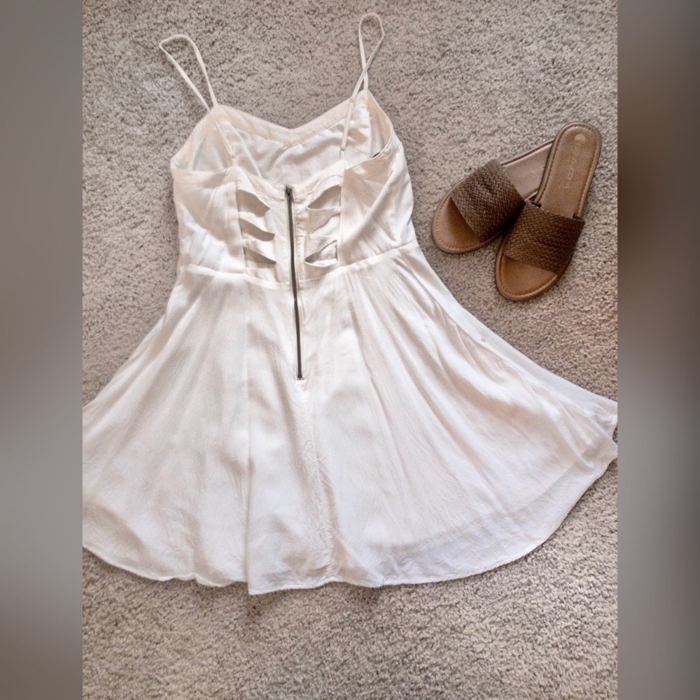 White Summer Dress Cutout Back